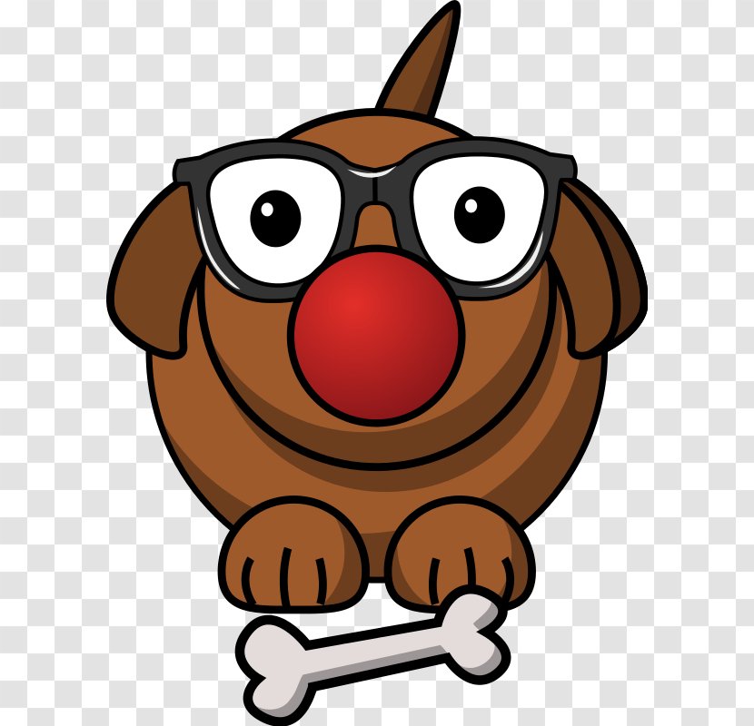 Dog Puppy Cat Clip Art - Snout - Bespectacled Cartoon Brown Transparent PNG