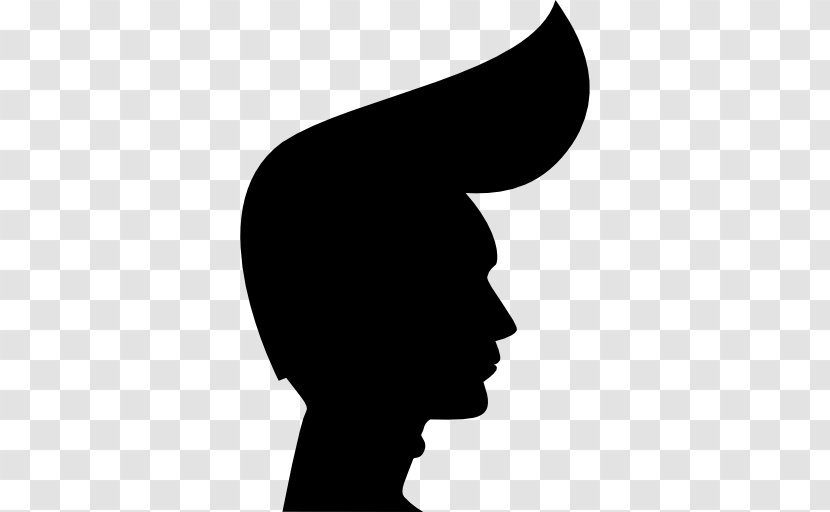 Silhouette Hairstyle - Black And White Transparent PNG