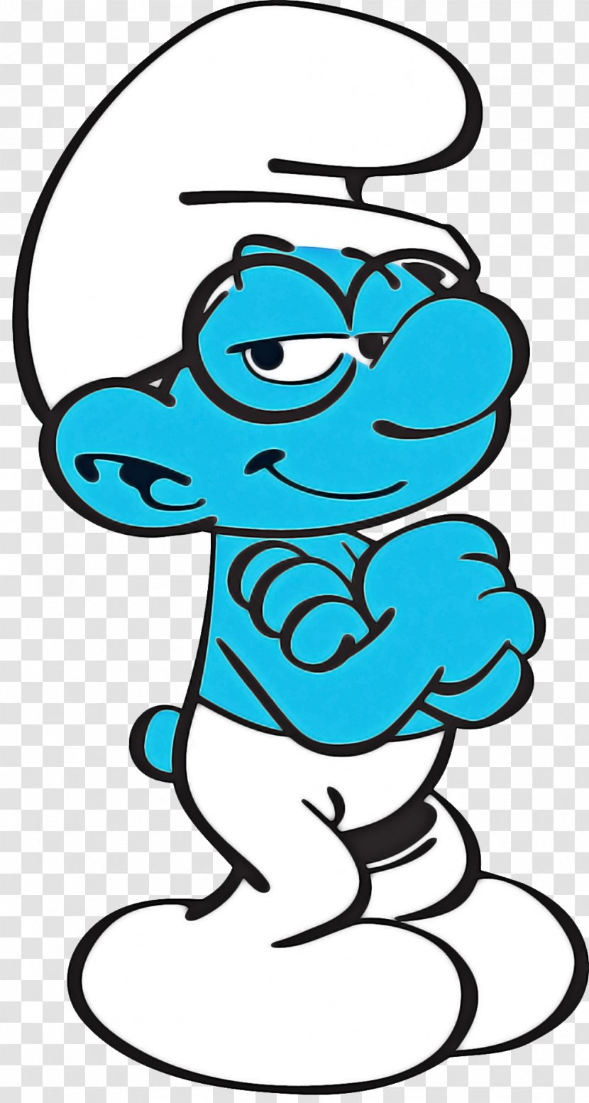 Brainy Smurf Line Art - Smurfs - Aqua Transparent PNG