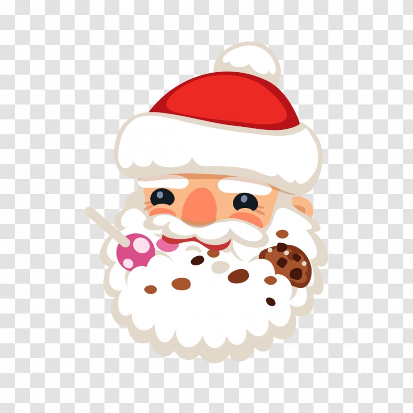 Santa Claus Christmas - Cute Cartoon Head Vector Transparent PNG