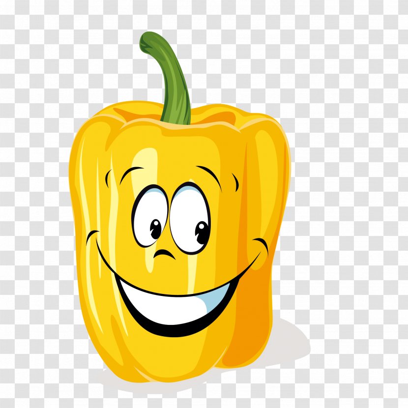 Capsicum Annuum Yellow Cartoon Clip Art - Calabaza - Vector Pepper Transparent PNG