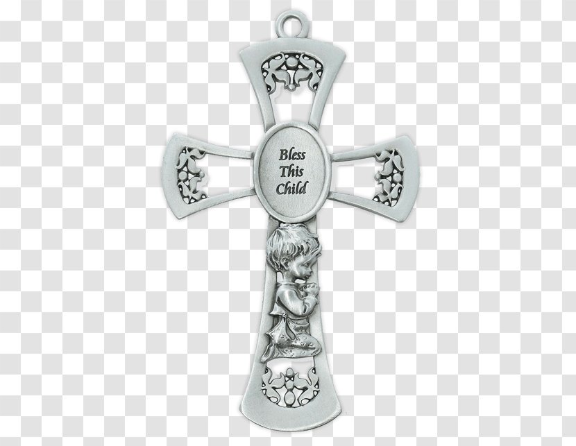 Baptism Christian Cross Crucifix Gift - Silver Transparent PNG