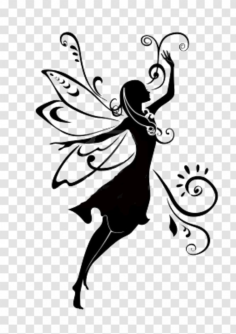 Silhouette Fairy Clip Art - Membrane Winged Insect Transparent PNG
