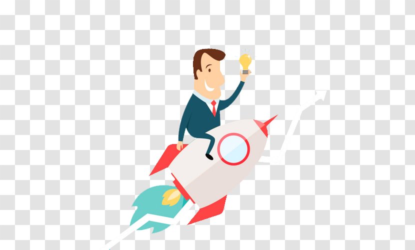 Rocket Man Flight Spacecraft Clip Art - Outer Space - Businessman Riding A Transparent PNG