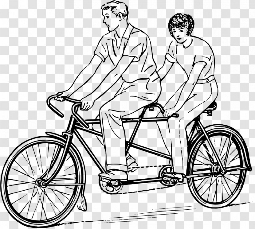 Tandem Bicycle Cycling Clip Art - Pennyfarthing Transparent PNG
