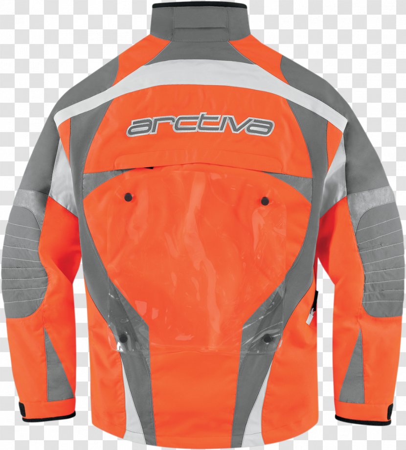 Leather Jacket Motorcycle Sleeve - Orange Transparent PNG