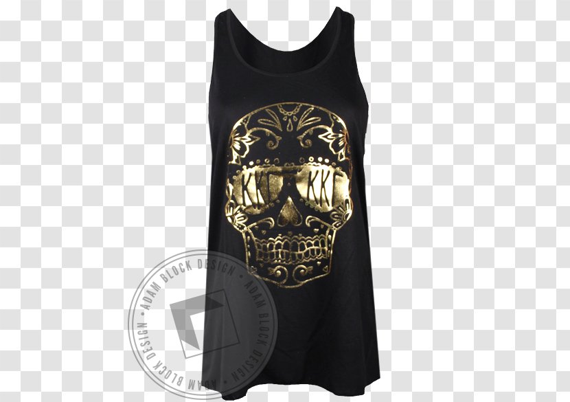 Gilets T-shirt Sleeveless Shirt Skull - Black M - Gold Transparent PNG