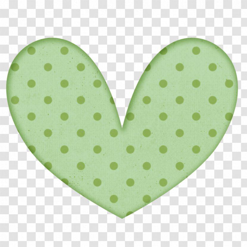 Green Heart Color Pastel Clip Art - Polka Dot - Dots Transparent PNG