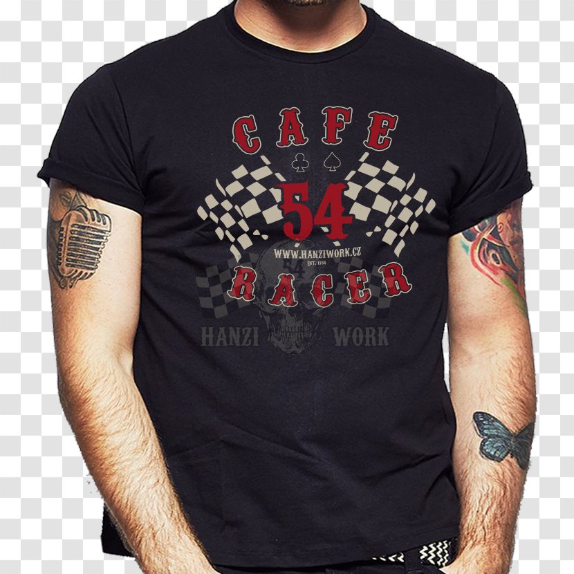 Long-sleeved T-shirt Motorcycle Clothing - Silhouette - Cafe Racer Transparent PNG
