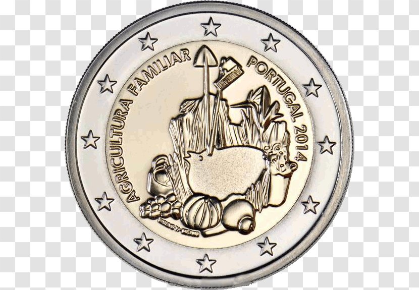 Portugal 2 Euro Commemorative Coins Coin Portuguese - Numismatics Transparent PNG
