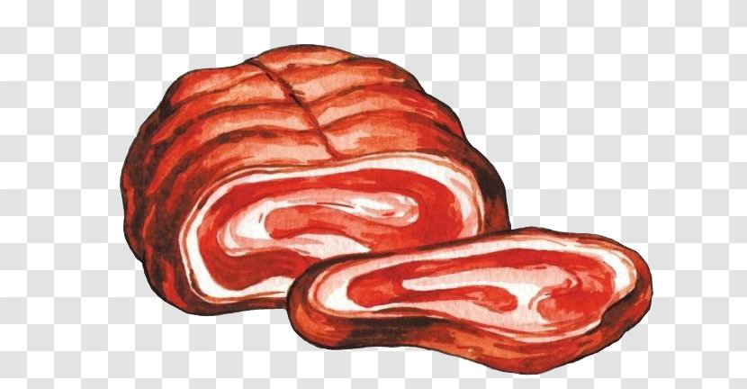 Beefsteak European Cuisine Ham Cartoon - Silhouette Transparent PNG