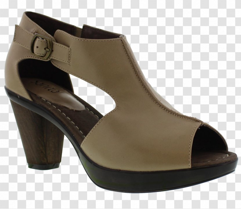 Sandal Suede High-heeled Shoe Woman - Beige Transparent PNG