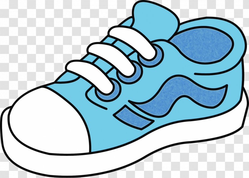 Footwear Aqua Blue Shoe Clip Art - Watercolor - Outdoor Walking Transparent PNG
