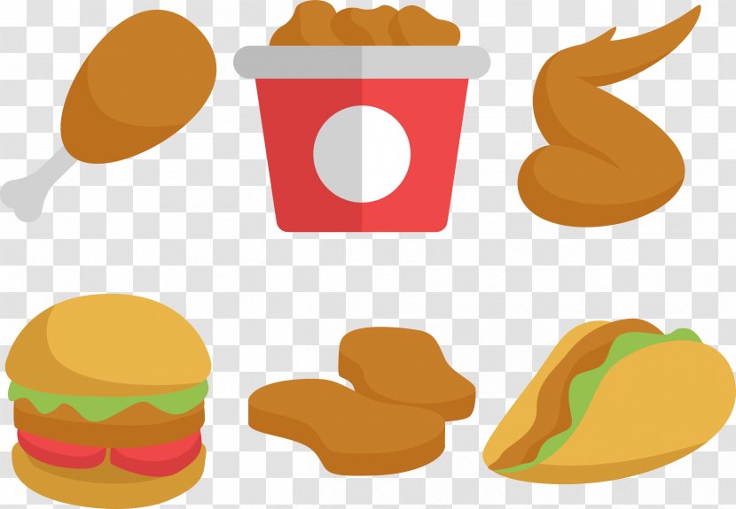 Fried Chicken Fast Food Hamburger Buffalo Wing Junk - Whole Family Bucket Wings Piece Burger Transparent PNG