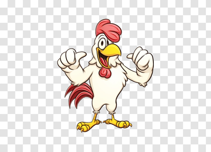 Chicken Cartoon Rooster Bird Beak Transparent PNG