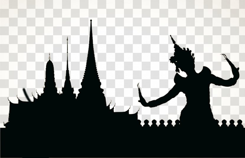 Grand Palace Temple Of The Emerald Buddha Ananta Samakhom Throne Hall - Black And White - Thai-inspired Beauty Welcome You Transparent PNG