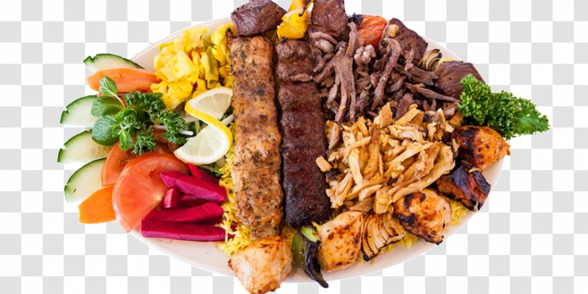 Souvlaki Kabab Koobideh Kebab Gyro Hamburger - Salad - Plate Transparent PNG