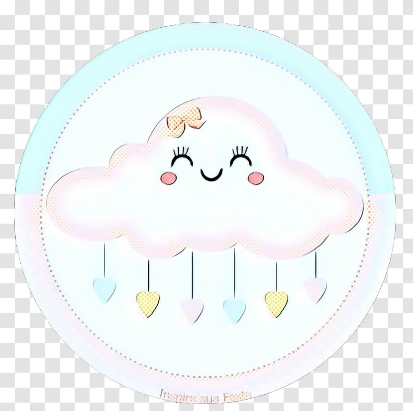 Cartoon Cloud Pink Nose Meteorological Phenomenon - Vintage - Fictional Character Plate Transparent PNG