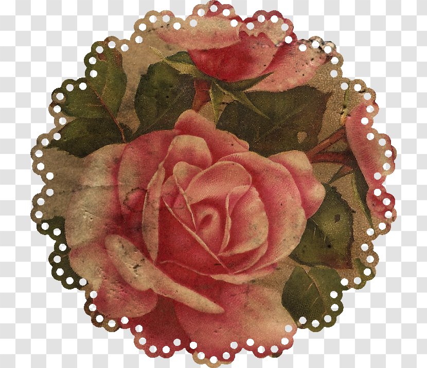 Doily Garden Roses Paper Flower Bouquet Clip Art - Floristry - Doiley Transparent PNG