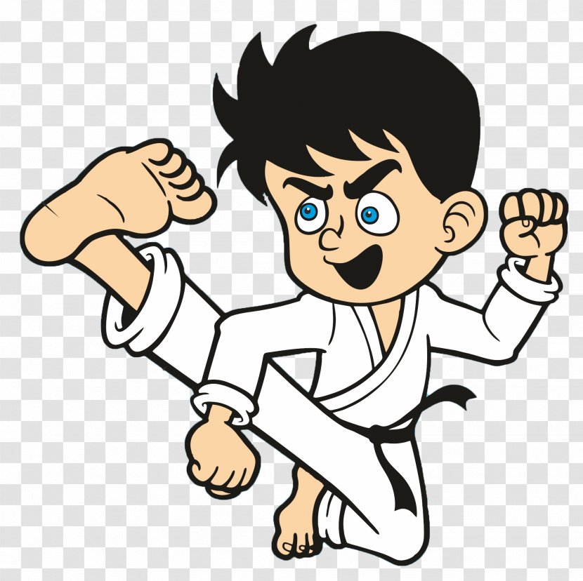 Cartoon Karate Finger Thumb Kick - Hand Gesture Transparent PNG