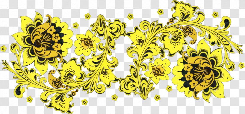 Floral Flower Background - Yellow - Metal Transparent PNG