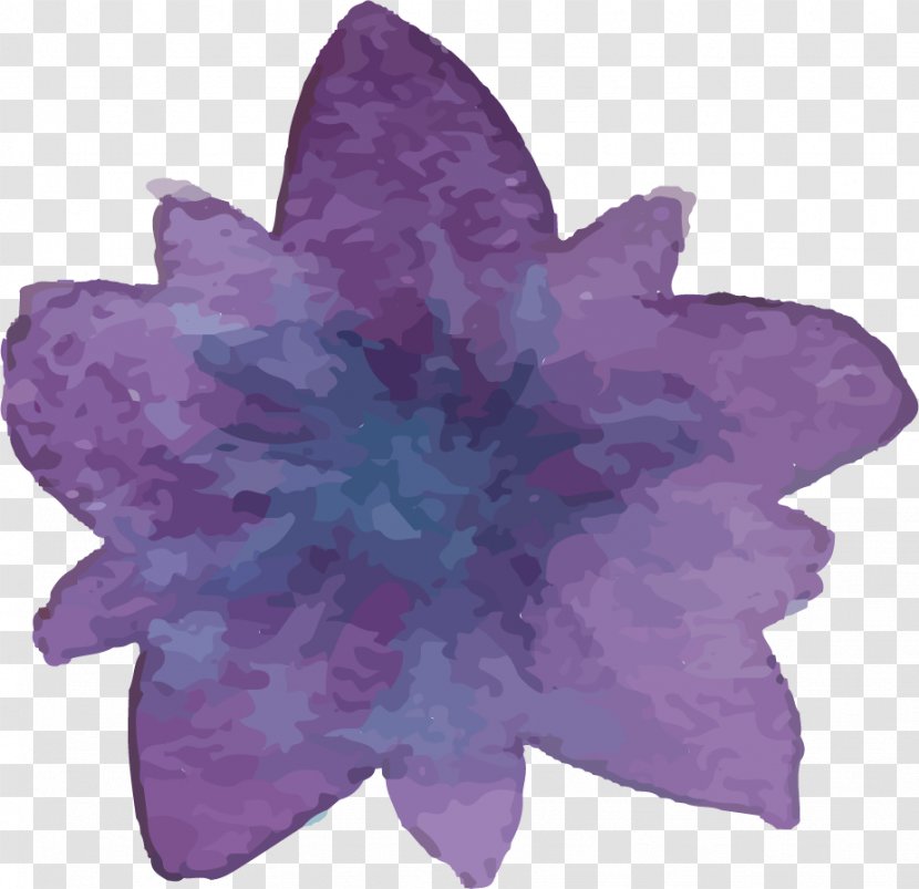 Watercolor Painting Drawing - Purple - Floral Pattern Ink Transparent PNG