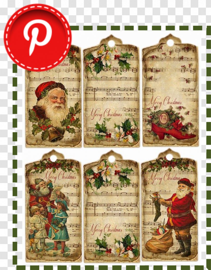 Paper Scrapbooking Christmas Card Gift - Giftbringer - Vintage Transparent PNG