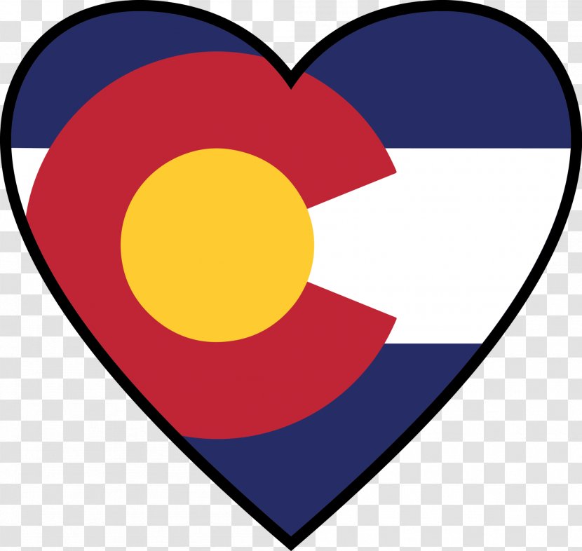 Flag Of Colorado State Clip Art - Heart Transparent PNG