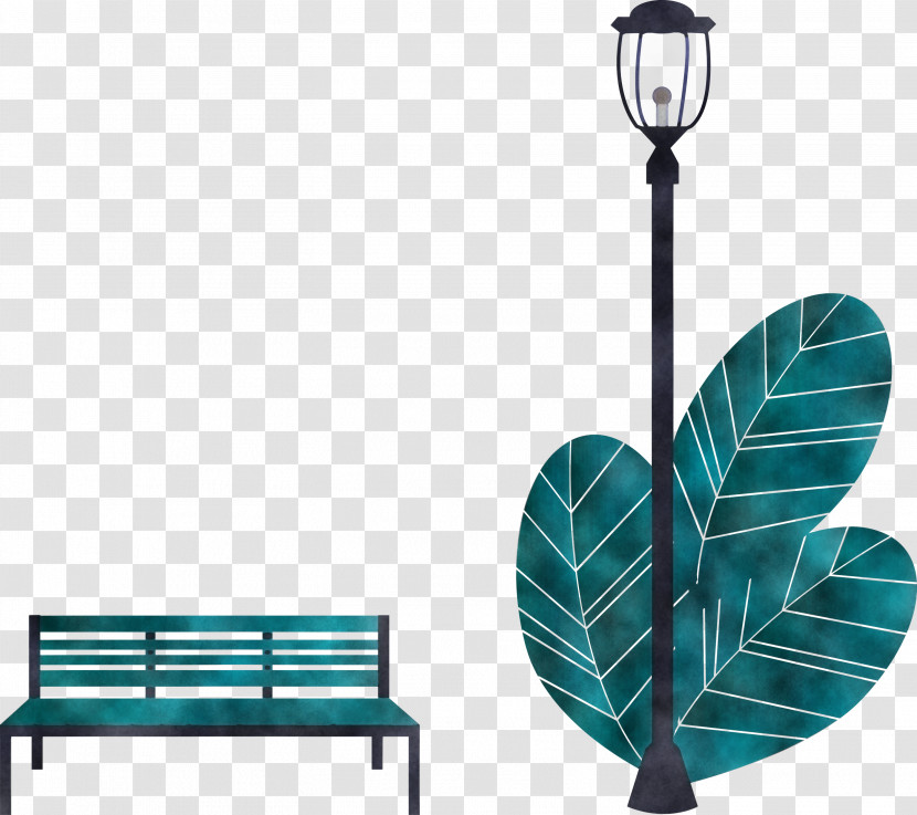 Street Light Park Bench Transparent PNG