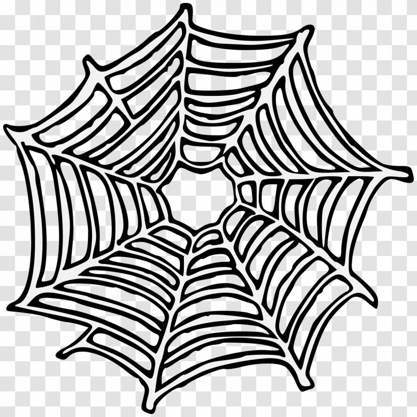 Spider Web Clip Art - Black And White Transparent PNG