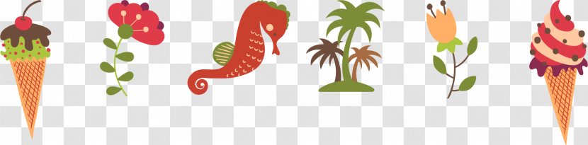 Ice Cream Euclidean Vector Icon - Vegetable - Coconut Elements Hippocampus Transparent PNG