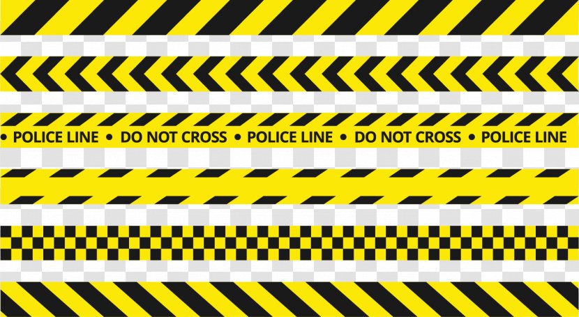 Police Line Do Not Cross Road Traffic Control Device - Area - Vector Yellow Tape Transparent PNG