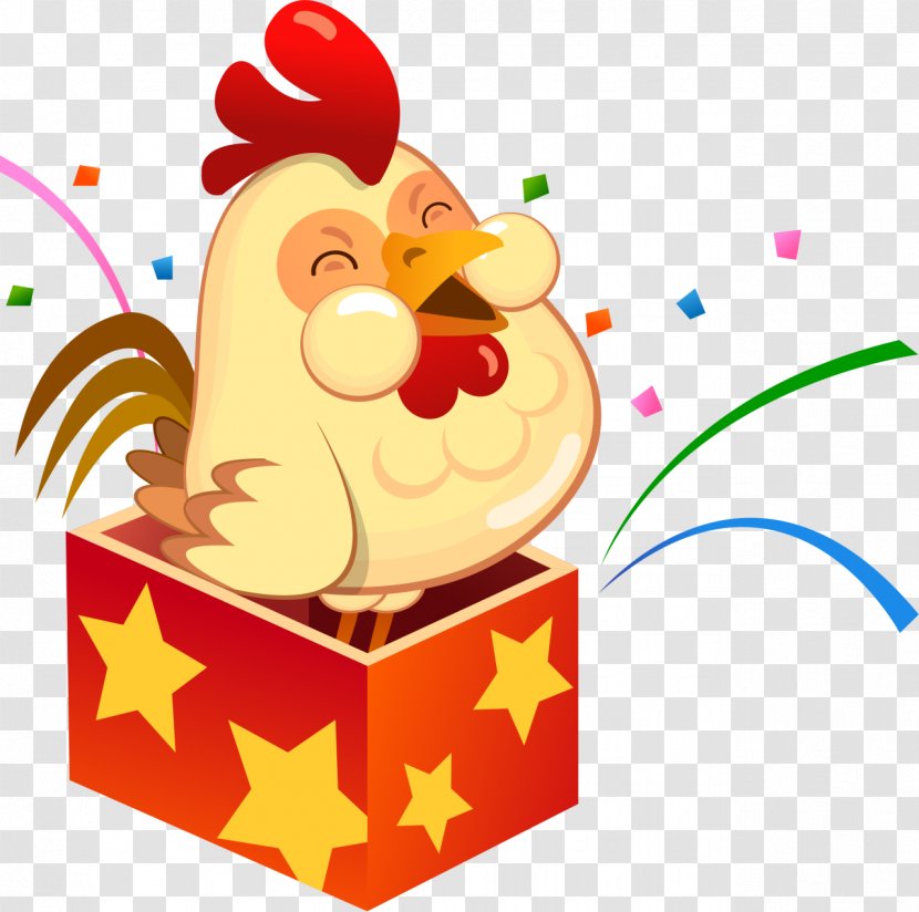 Gift Box Christmas - Card - Rooster Chicken Transparent PNG