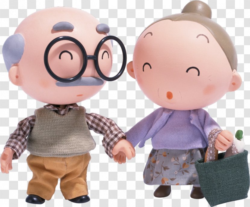 Grandmother Grandfather - Old Age - Family Cartoon Transparent PNG