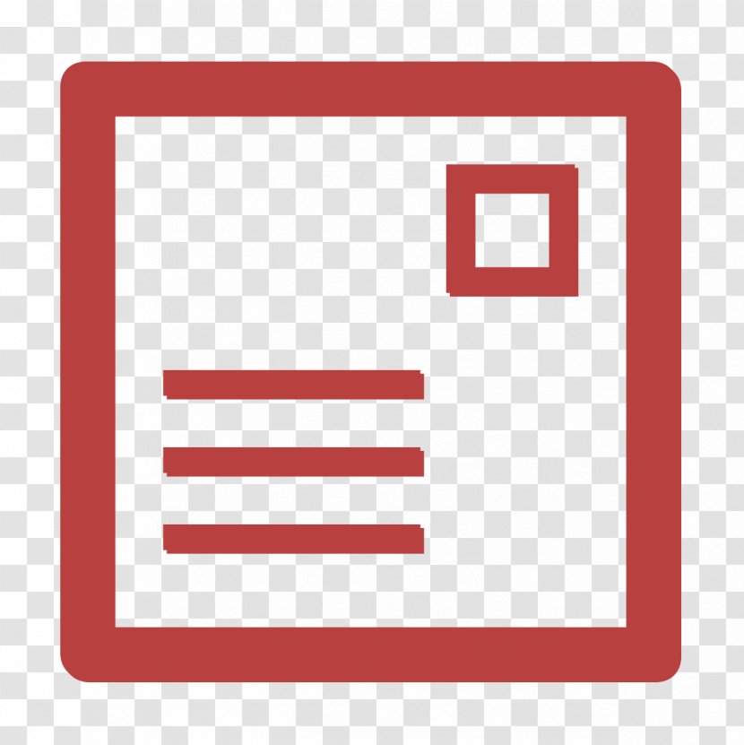 Letter Icon Mail Post - Red - Paper Product Material Property Transparent PNG