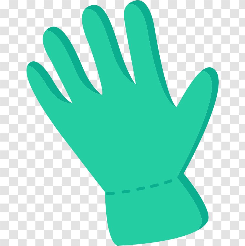 Green Glove Blue Cartoon - Gloves Transparent PNG