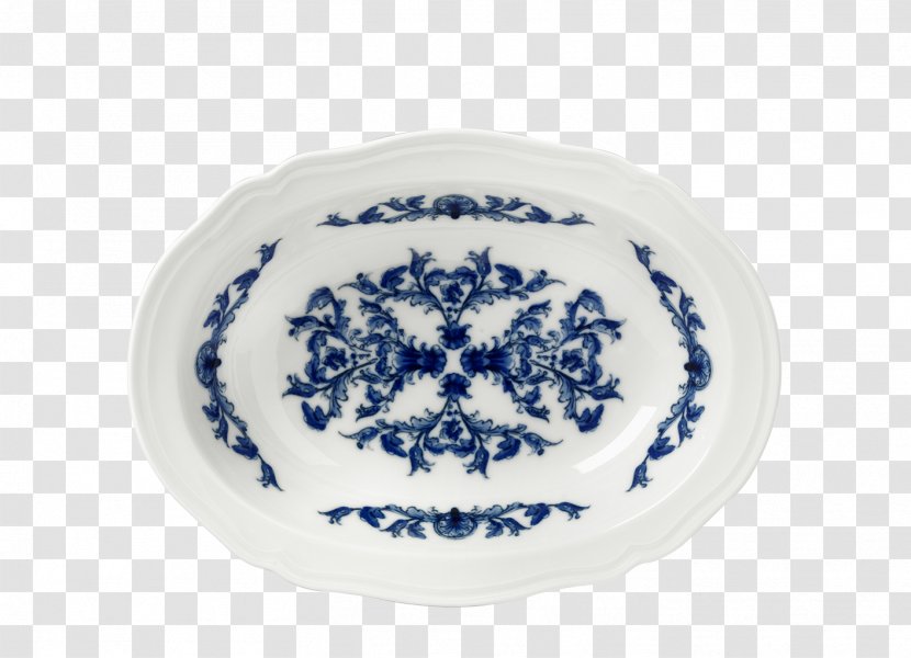 Doccia Porcelain Plate Blue And White Pottery Cobalt - Babele - Oval Transparent PNG
