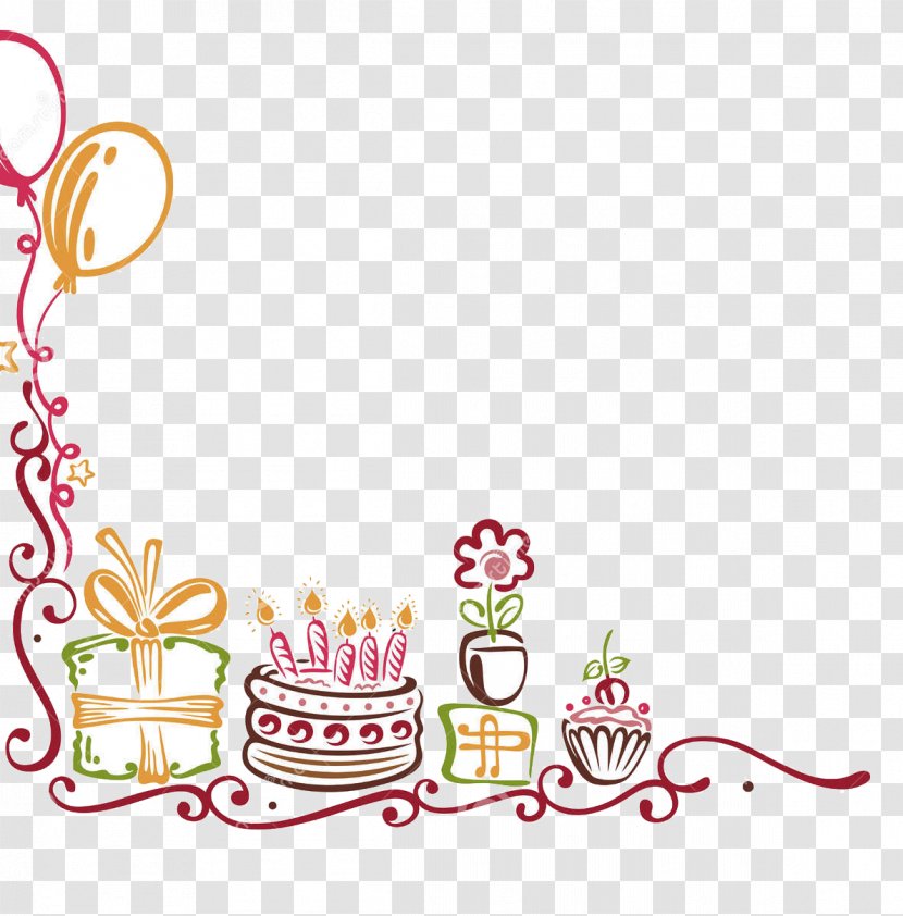 Birthday Cake Party Happy To You Clip Art - Logo - Border Transparent PNG