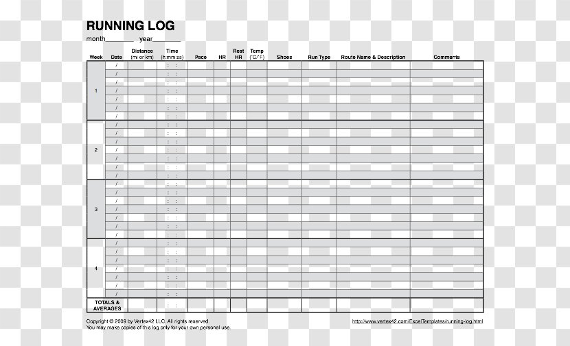 Running Template Microsoft Excel Walking Racing - Heart - Track Field Ii Transparent PNG