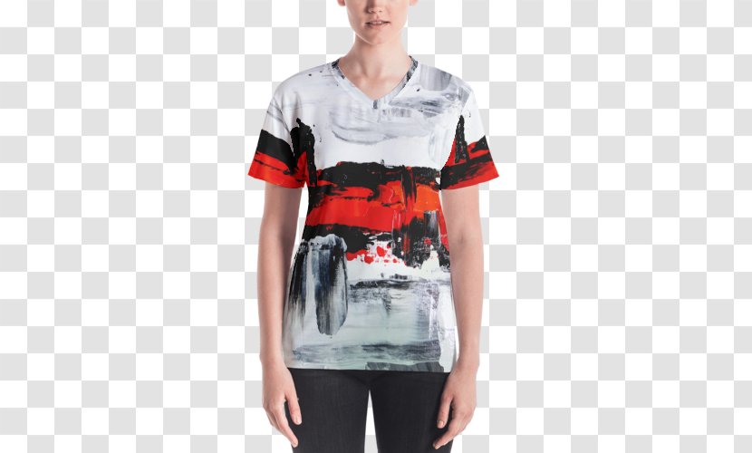 Printed T-shirt Neckline Sleeve - Shoulder Transparent PNG