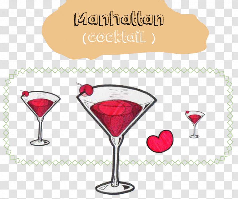 Cocktail Garnish Martini Cosmopolitan Wine Pink Lady - Glass Transparent PNG