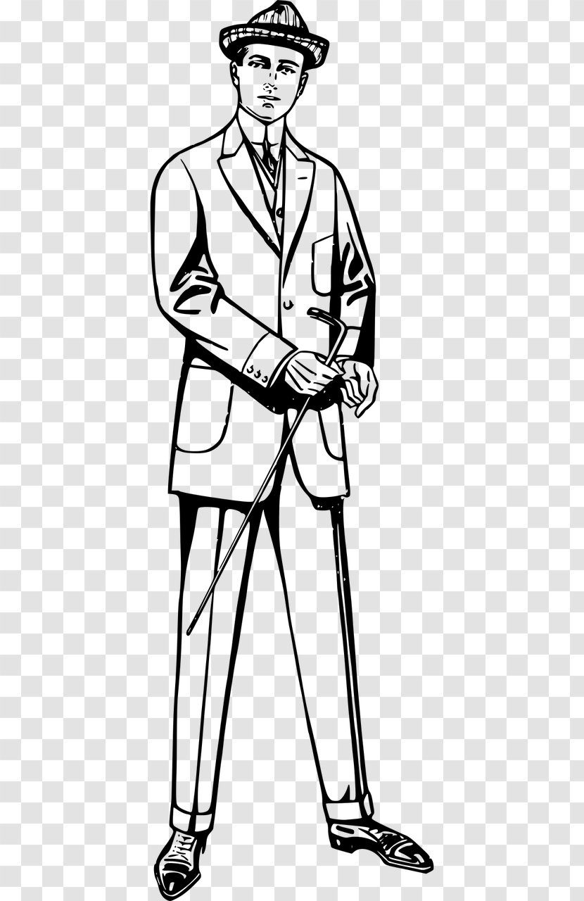 Suit Black And White Clip Art - Man - England Gentleman Transparent PNG