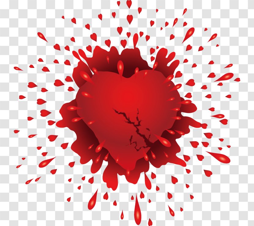 Valentine's Day Heart Red - Broken - Valentine Element Transparent PNG