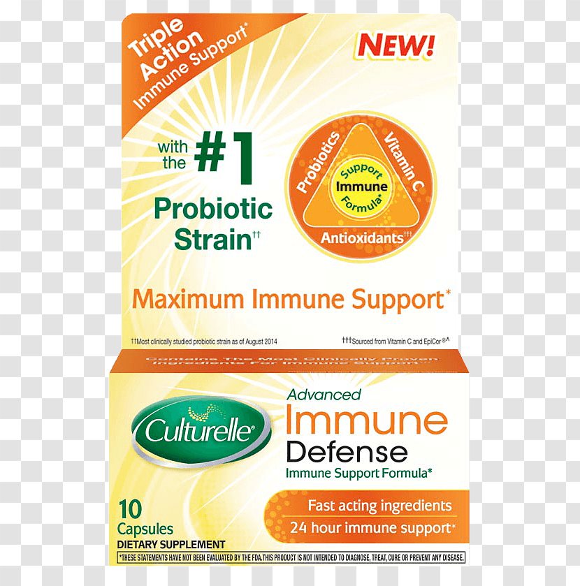 Culturelle Advanced Immune Defense Supplement, 10 Count Brand Font Line System - Girls Night Out Transparent PNG