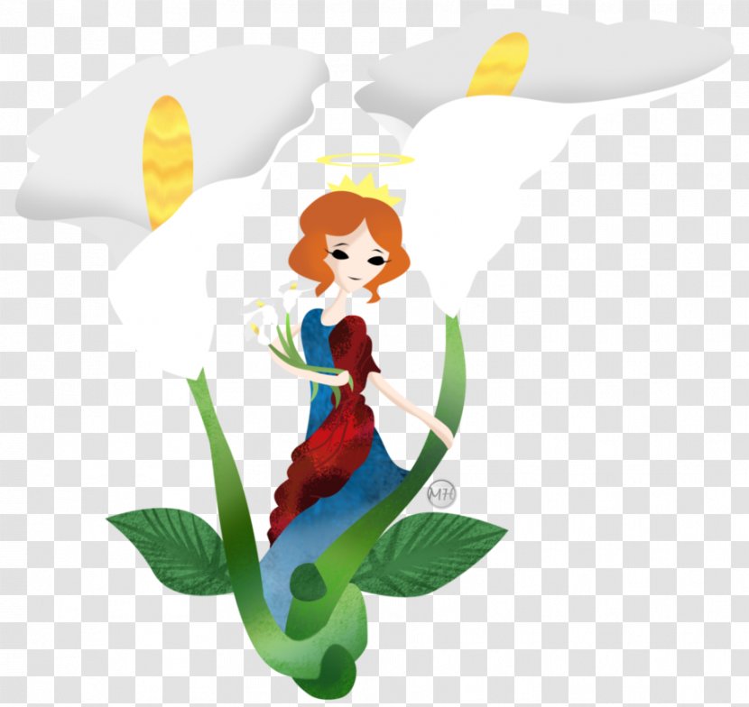 Cartoon Mermaid Legendary Creature Clip Art - Flower - Callalily Transparent PNG