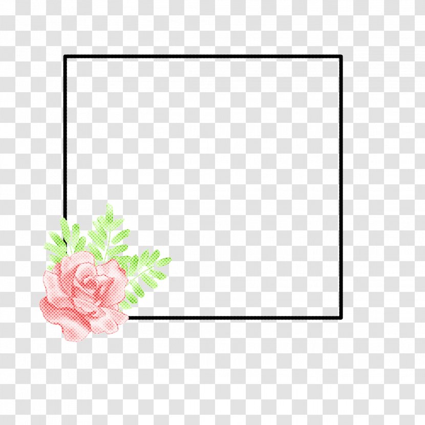 Pink Flower Cartoon - Rectangle - Paper Product Plant Transparent PNG