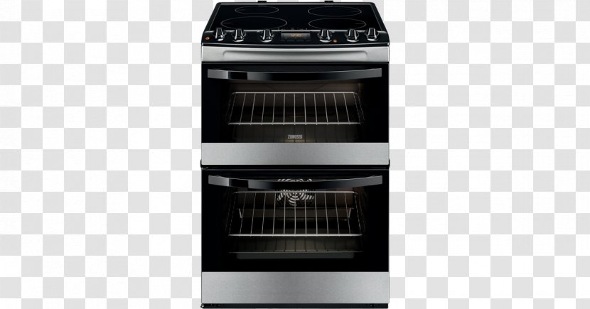 Zanussi ZCV68310 Electric Ceramic Double Oven Cooker Cooking Ranges - Induction Transparent PNG