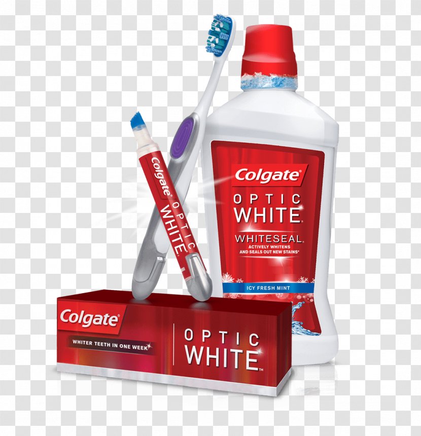 Mouthwash Colgate Optic White Toothpaste Tooth Whitening Max Toothbrush Transparent PNG