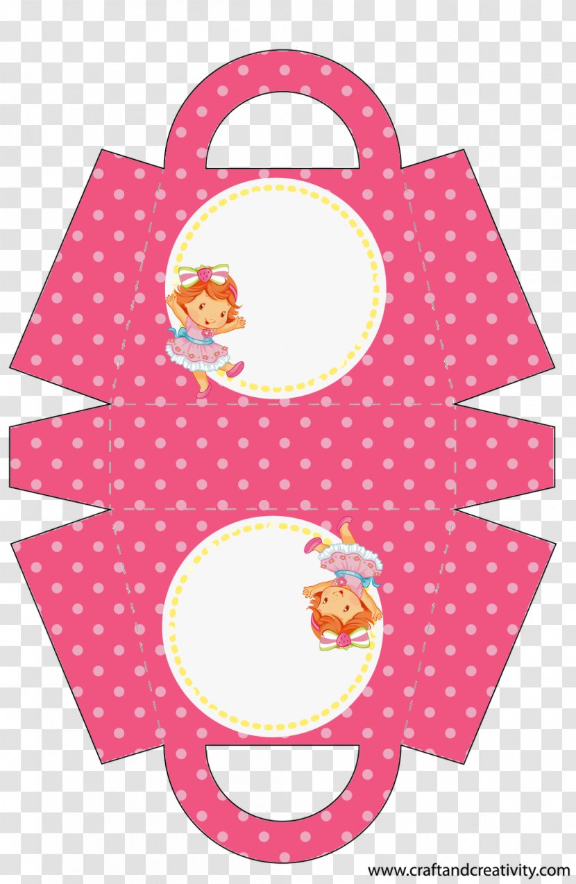 Paper Printing Party Shortcake Box - Strawberry Pattern Transparent PNG