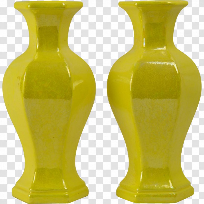 Ceramic Vase Artifact - Yellow Transparent PNG